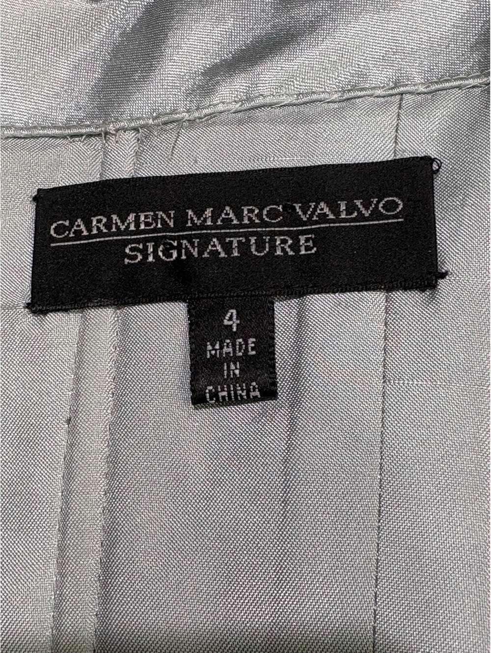 Carmen Marc Valvo Signature Metallic Sequin Wavy Strapless Cocktail Mini Dress 4 - Picture 2 of 9